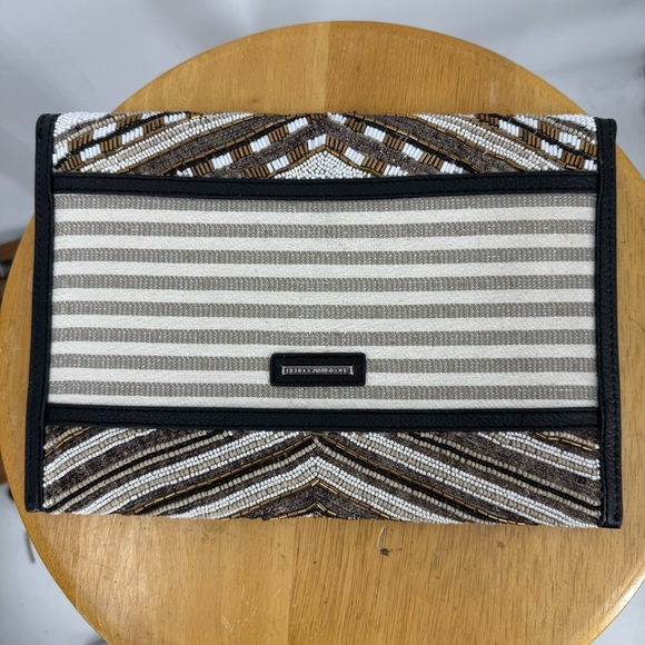 Rebecca Minkoff Wonder Leo Envelope Clutch Black Metallic Elegant  Clutch